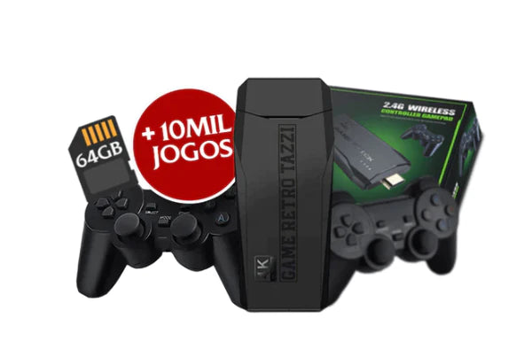 Videogame Retro Tazzi ORIGINAL 10.000 Jogos 4K + 2 Controles de Brinde